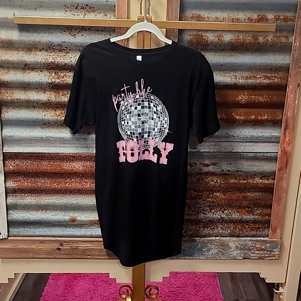 Bella + Canvas , Black, T-Shirt Dress